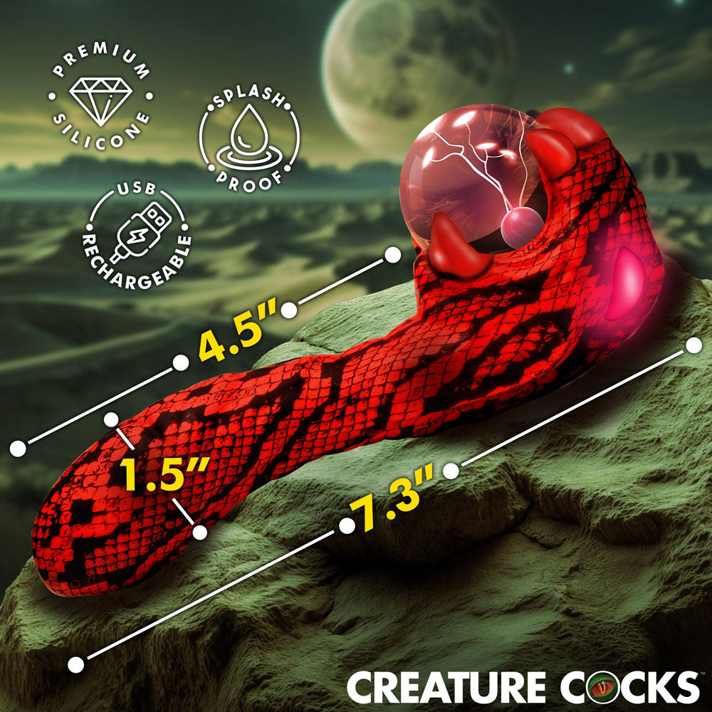 Creature Cocks Cobra (Black and Red) – USB Rechargeable 18.5 cm Fantasy Vibrator > Vibrators > Unconventional