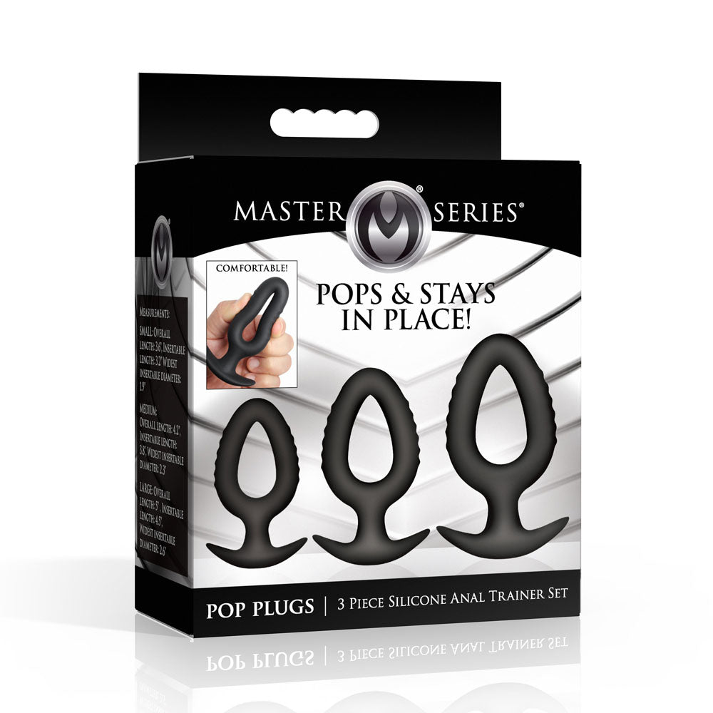 Master Series Pop Plugs – Butt Plug Kit Set of 3 Black > Anal Range > Butt Plug Kits