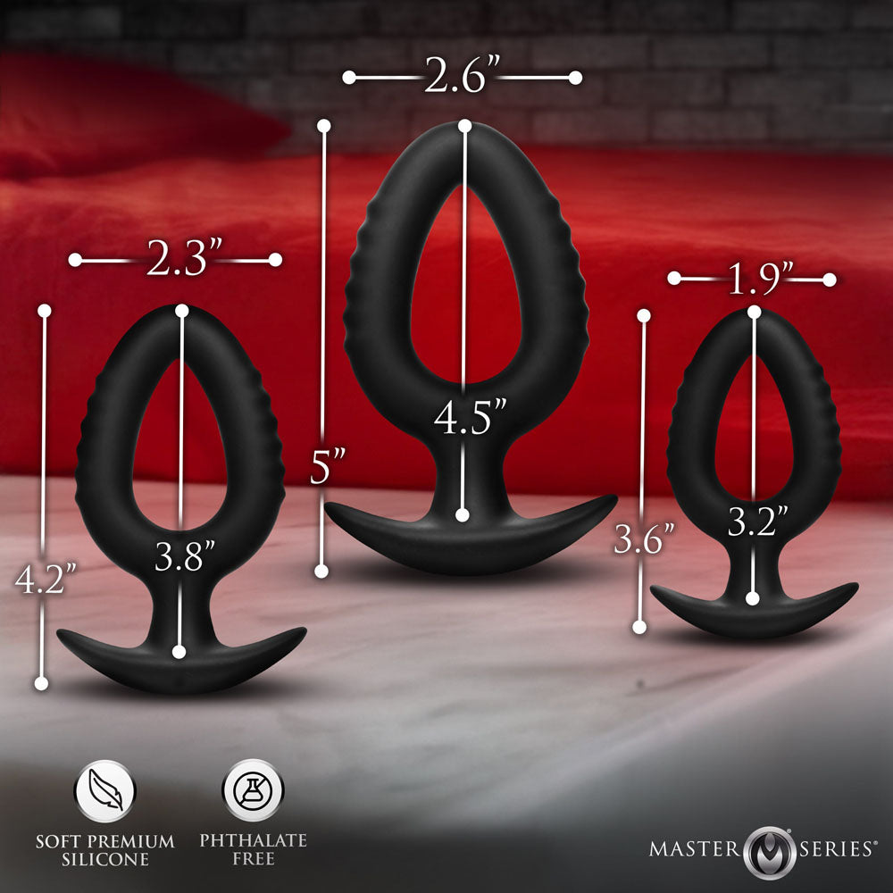 Master Series Pop Plugs Silicone Anal Plug Trainer Set of 3 Sizes > Anal Range > Butt Plug Kits