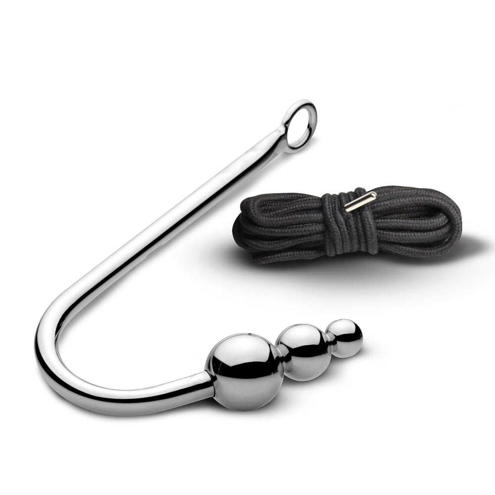 Master Series Roped Beaded Anal Hook – Stainless Steel > Bondage Gear > Medical Instruments