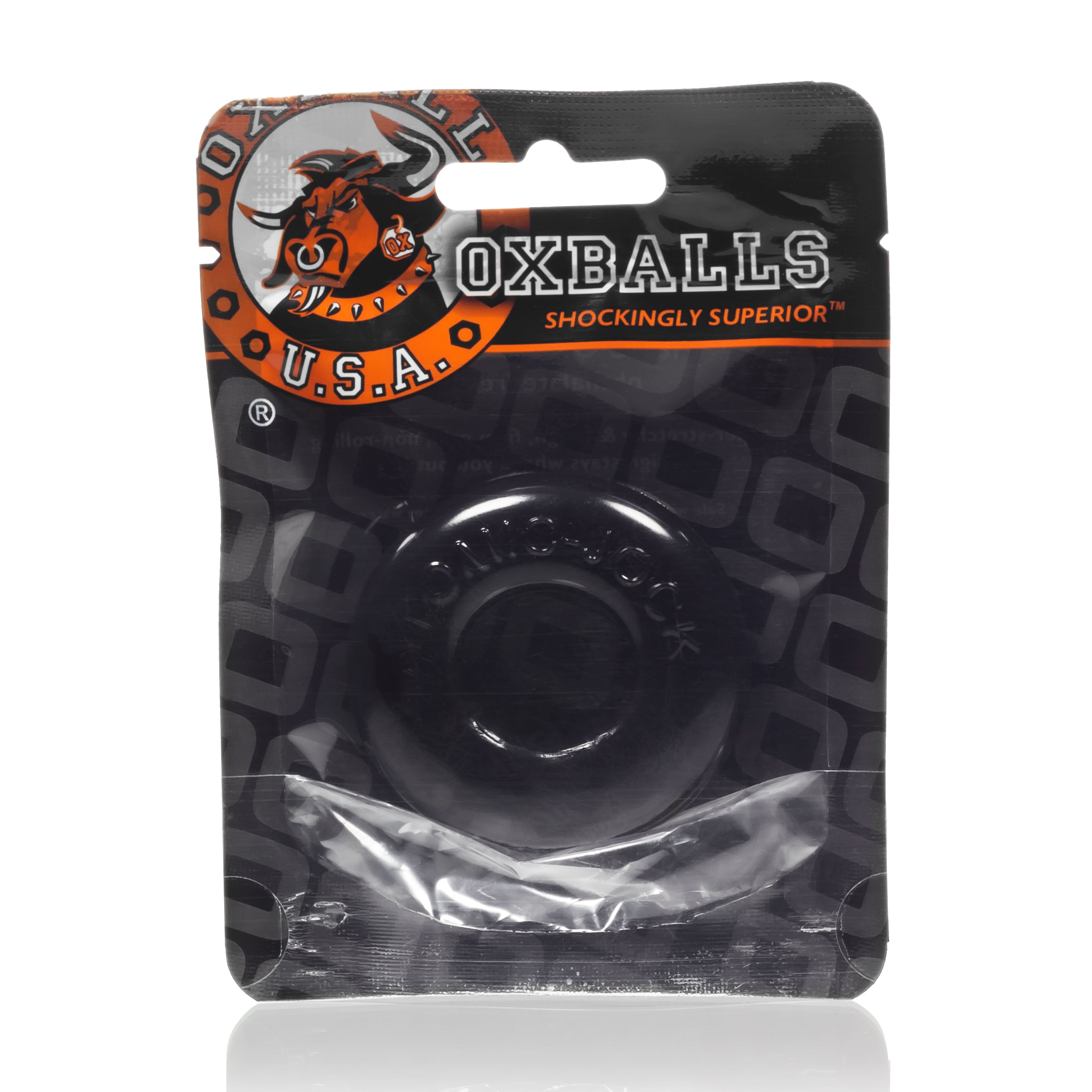Donut 2 Large Black Cockring with Five Times Stretch for Enhanced Performance Black COCK RINGS