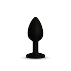 Gemma 3.16 Inch Pink Gem Black Silicone Plug – Medium Butt Plug > Anal Range > Jewel Butt Plugs