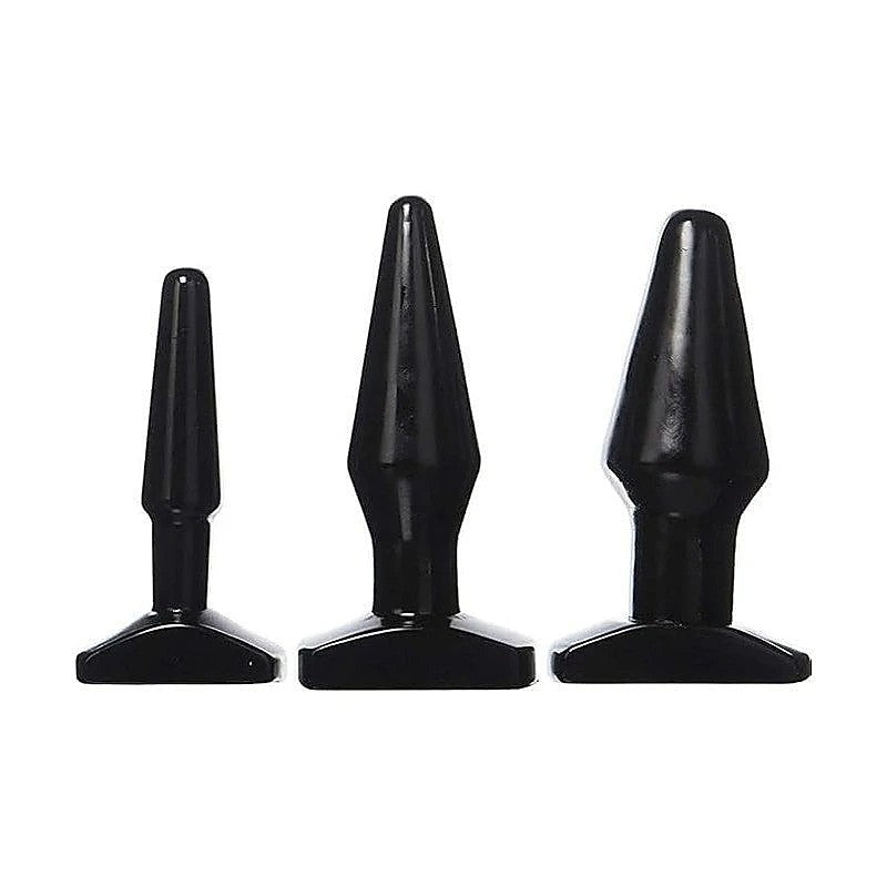 Anal Trainer Kit Black – Three Progressive Sizes Beginner Anal Plugs Set (11.5 cm) > Anal Range > Butt Plug Kits