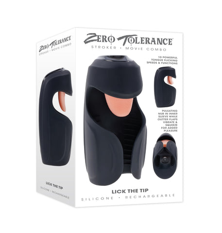 Zero Tolerance Lick The Tip Triple Function Stroker Black Strokers - Auto