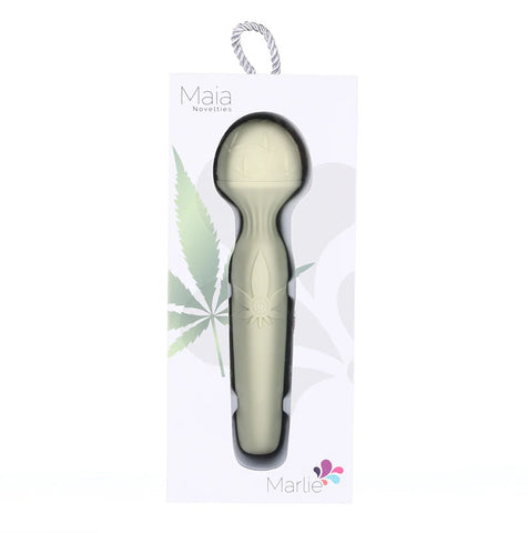 Maia Marlie 420 Massage Wand 20.6 cm USB Rechargeable with Hemp Leaf Design Electric Massager