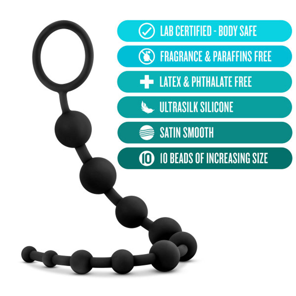 Anal Adventures Platinum Silicone (Black) – Smooth Anal Beads Default Title > Anal Range > Anal Beads