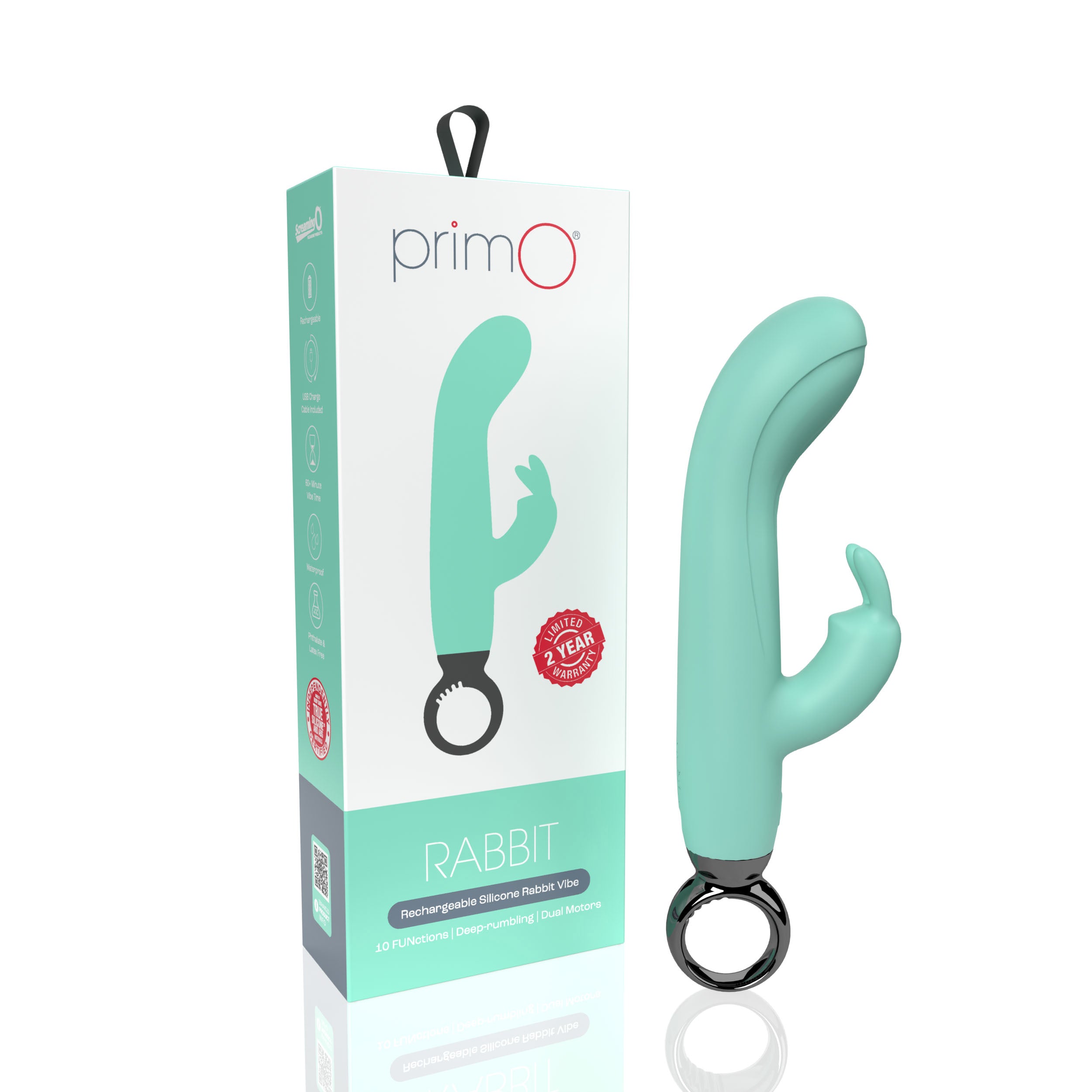 Screaming O PrimO Rabbit – 4.5 Inch Silicone Rabbit Vibrator with 5+5 Motor Settings > Vibrators > Ladies > Rabbit