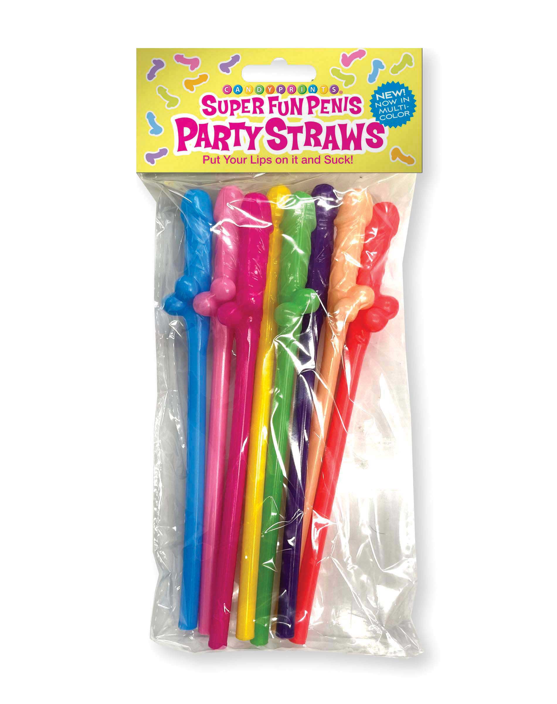 Super Fun Penis Party Straws Multi Dicky Straws 8 Pack Multi Party Supplies