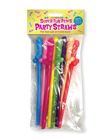 Super Fun Penis Party Straws Multi Dicky Straws 8 Pack Multi Party Supplies