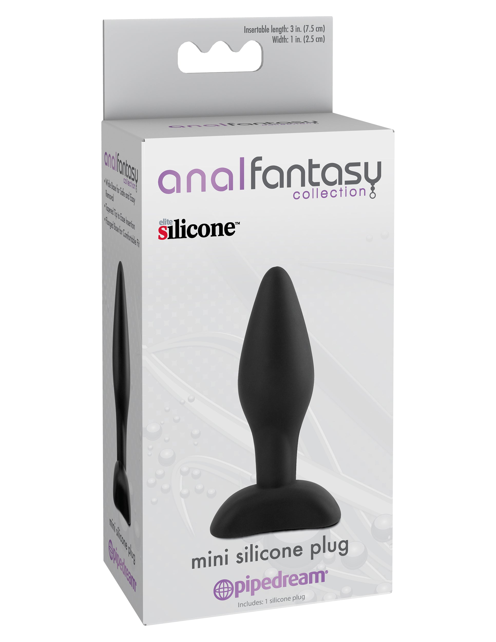 Anal Fantasy Collection Mini Silicone Plug Black 7.5 cm Butt Plug > Anal Range > Butt Plugs