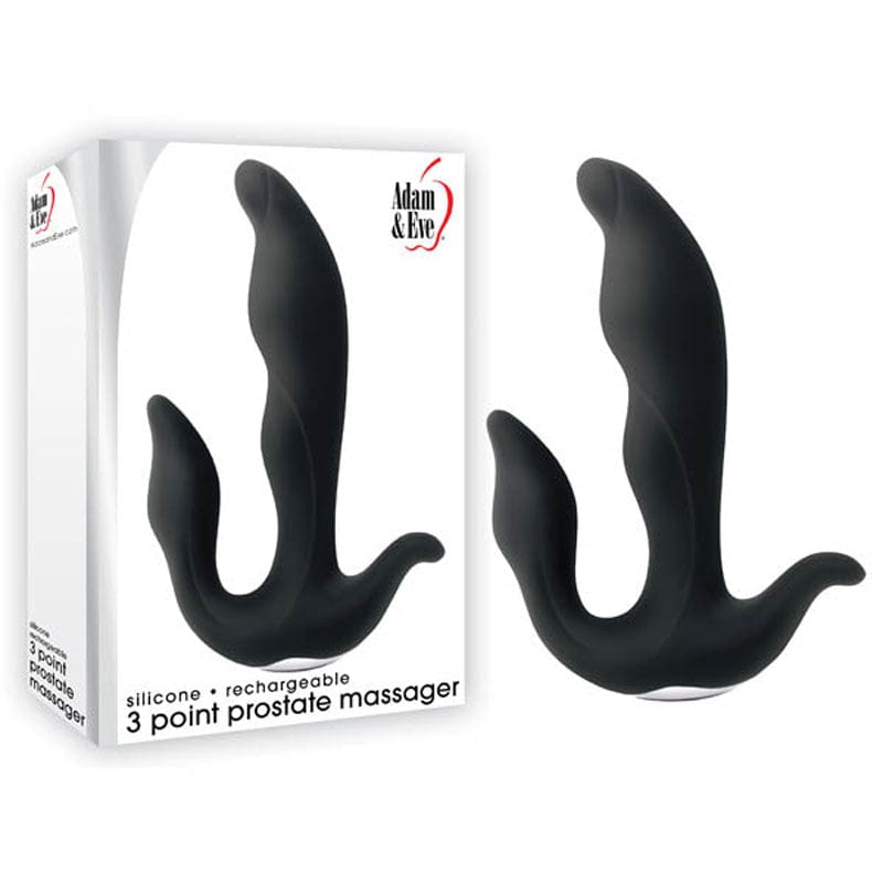 Adam & Eve 3-Point Prostate Massager Black > Anal Range > Prostate Plugs