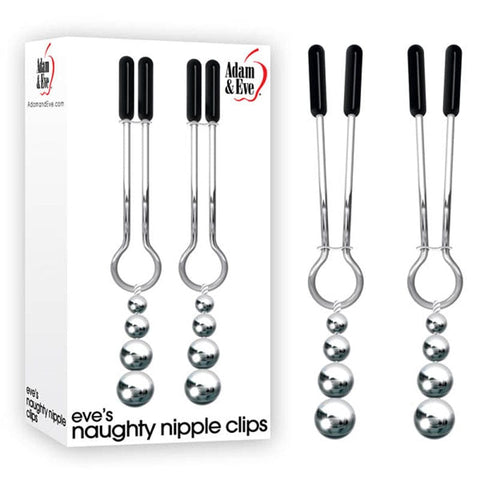 Adam & Eve Eve's Naughty Nipple Clips for Intense Pleasure Chrome Nipple Clips