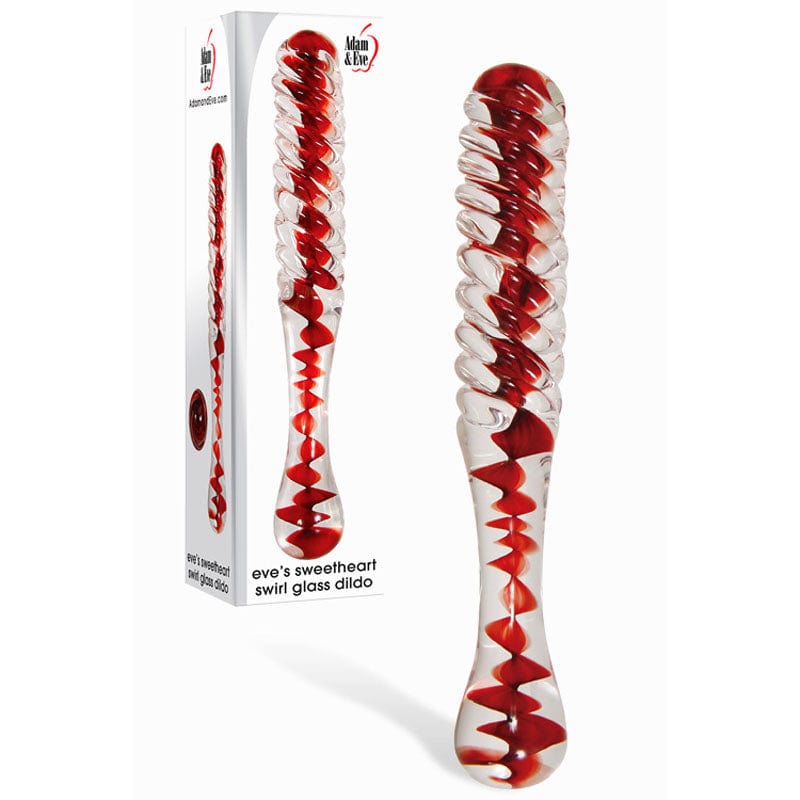 Adam & Eve Sweetheart Swirl Glass Dildo 22.2 cm Clear > Glass > Dildos Main image
