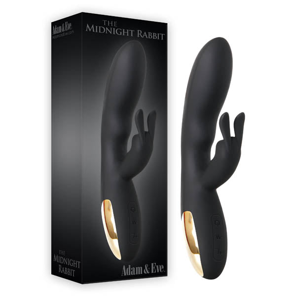 Adam & Eve The Midnight Rabbit Vibrator - 20.3 cm (8 Inch) Black VIBRATORS-RABBIT