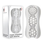 Adam & Eve Triple Chamber Ball Drainer Stroking Toy Clear > Sex Toys For Men > Masturbators > Manual