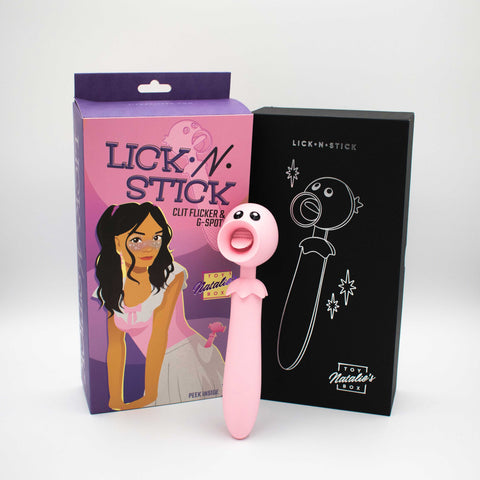 Lick n Stick Pink Clit Flicker and G-Spot Vibrator Toy Finger Stimulator