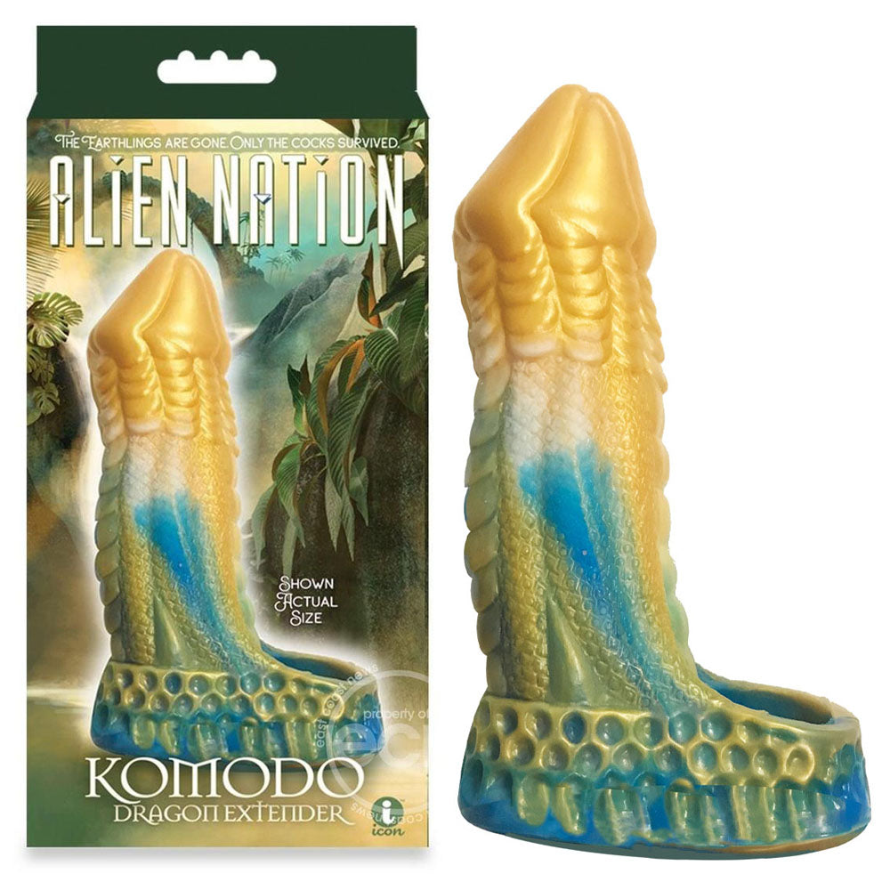 Alien Nation Komodo 6.75" inch Blue Gold Penis Extender Fantasy Sleeve > Sex Toys For Men > Penis Sleeves