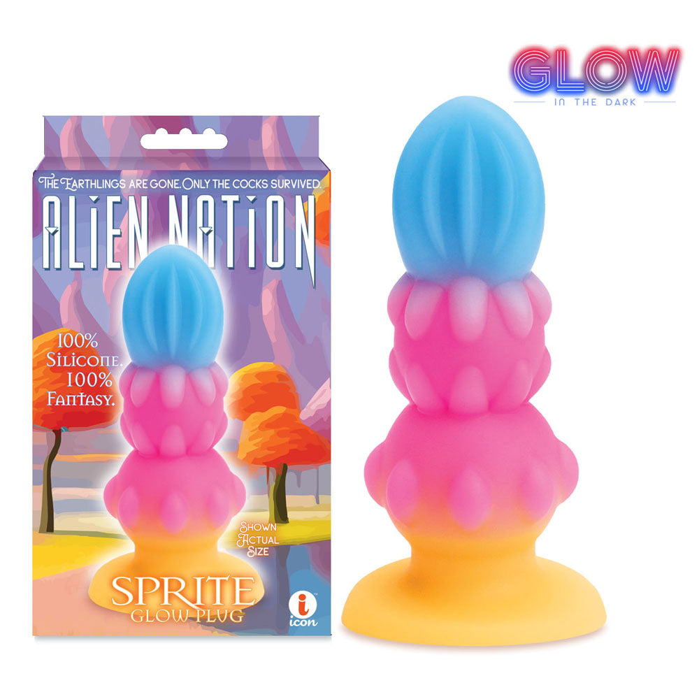 Alien Nation Sprite 5.5 Inch Glow Silicone Butt Plug Body-Safe Material > Dildos > Fantasy Main image