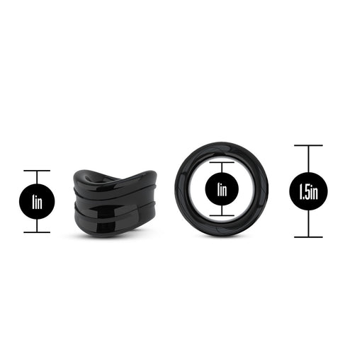 Stay Hard Beef Ball Stretcher Snug 1 Inch Black Ball Stretcher