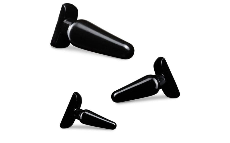 Anal Adventures 3 Pc Basic Plug Kit (Black) – Beginner 4 Inch and Medium > Anal Range > Butt Plug Kits