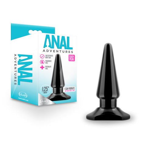 Anal Adventures Easy Plug Black 10.1 cm 4 Inch Butt Plug