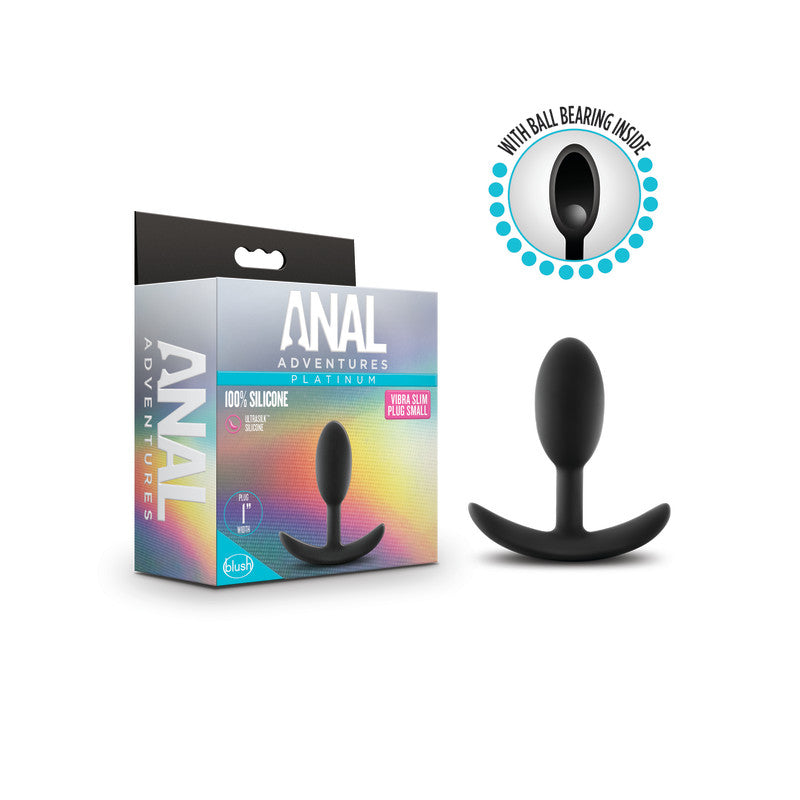 Anal Adventures Platinum Silicone Vibra Slim Plug Small > Anal Range > Vibrating Butt Plugs Main image