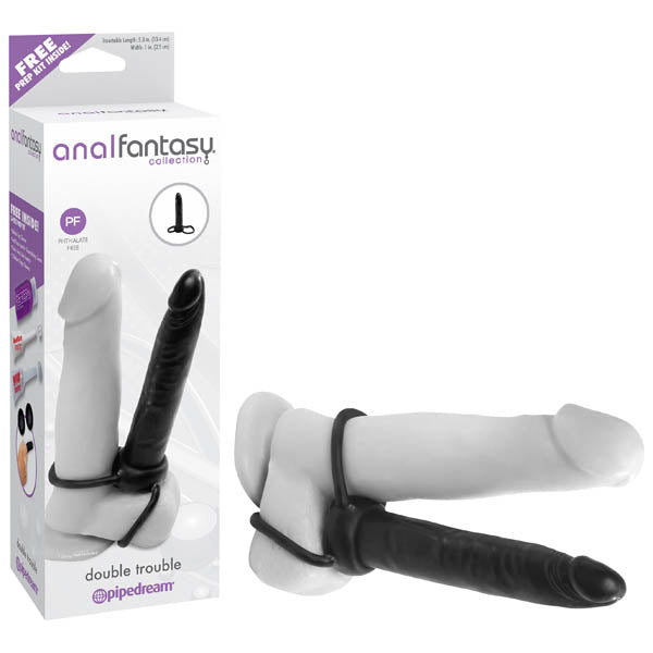 Anal Fantasy Collection Double Trouble 5.3 Inch Anal Dong and Cock Ring Set > Anal Range > Anal Probes Main image