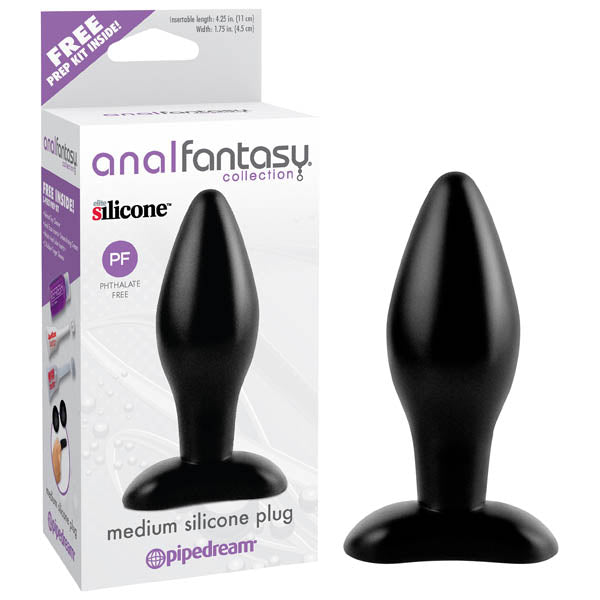 Anal Fantasy Collection Medium Silicone Plug - 11 cm Butt Plug Black > Anal Range > Butt Plug Kits