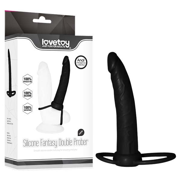 Anal Indulgence Collection 15.2 cm Silicone Double Prober - Black > Anal Range > Prostate Plugs Main image