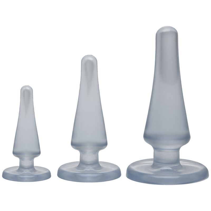 Anal Initiation Kit Clear with Three Sizes Classic Anal Plugs Set > Anal Range > Butt Plug Kits