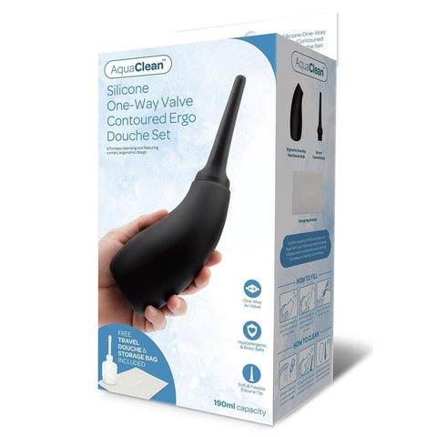 AquaClean Silicone One-Way Valve Contoured Ergo Douche Set – Ergonomic Silicone Douche Set Douches