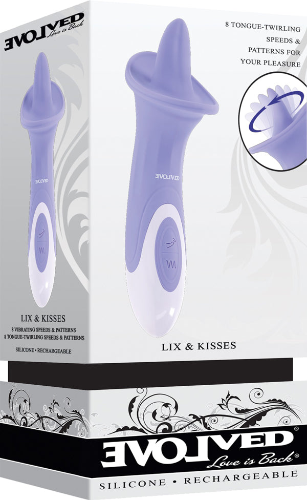Evolved Lix and Kisses Purple Flicking Tongue Stimulator Purple > Vibrators > Ladies > Clitoral Vibrators and Stimulators