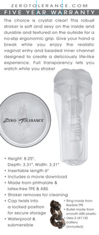 Zero Tolerance The Choice Realistic Stroker with Beaded Inner Channel Clear > Sex Toys For Men > Masturbators > Manual