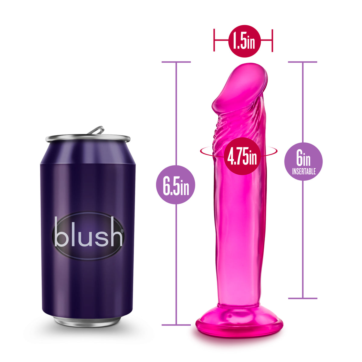 B Yours Sweet N Small Realistic Dildo with Suction Cup (4 and 6 Inch) > Dildos > Slim Dildos