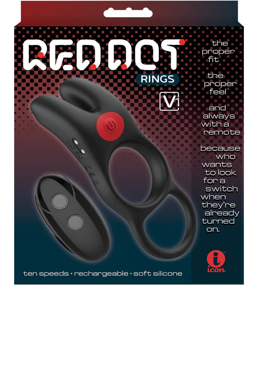 Red Dot Rings V1 USB Rechargeable Vibrating Cock Ring with Remote Multi Cock Rings Vibrating