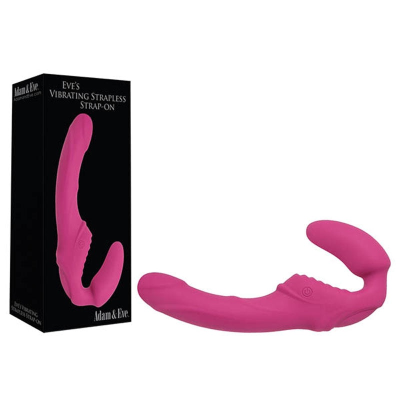 Adam & Eve Eve's Vibrating Strapless Strap-On – USB Rechargeable Strapless Strap-On 22 cm Penetration Length Pink > Dildos > Strapless Strap Ons Main image