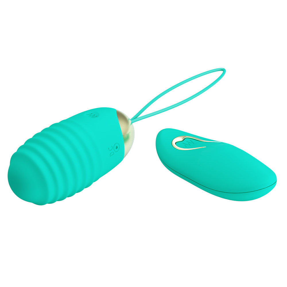 Party Up Ian Remote Egg Teal USB Rechargeable Vibrating Egg with Wireless Remote EGGS