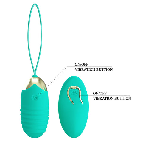 Party Up Ian Remote Egg Teal USB Rechargeable Vibrating Egg with Wireless Remote EGGS