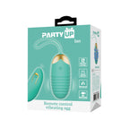 Party Up Ian Remote Egg Teal Vibrating Egg with Wireless Remote > Sex Toys For Ladies > Vibrating Eggs
