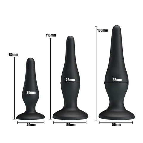 Party Up Jerry Butt Plug Set - Set of Three Sizes for Intimate Play > Anal Range > Butt Plug Kits