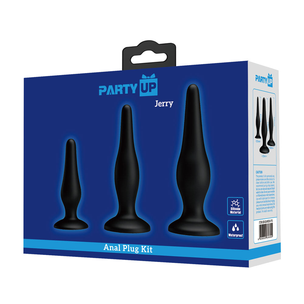 Party Up Jerry Butt Plug Set - Set of Three Sizes for Intimate Play > Anal Range > Butt Plug Kits