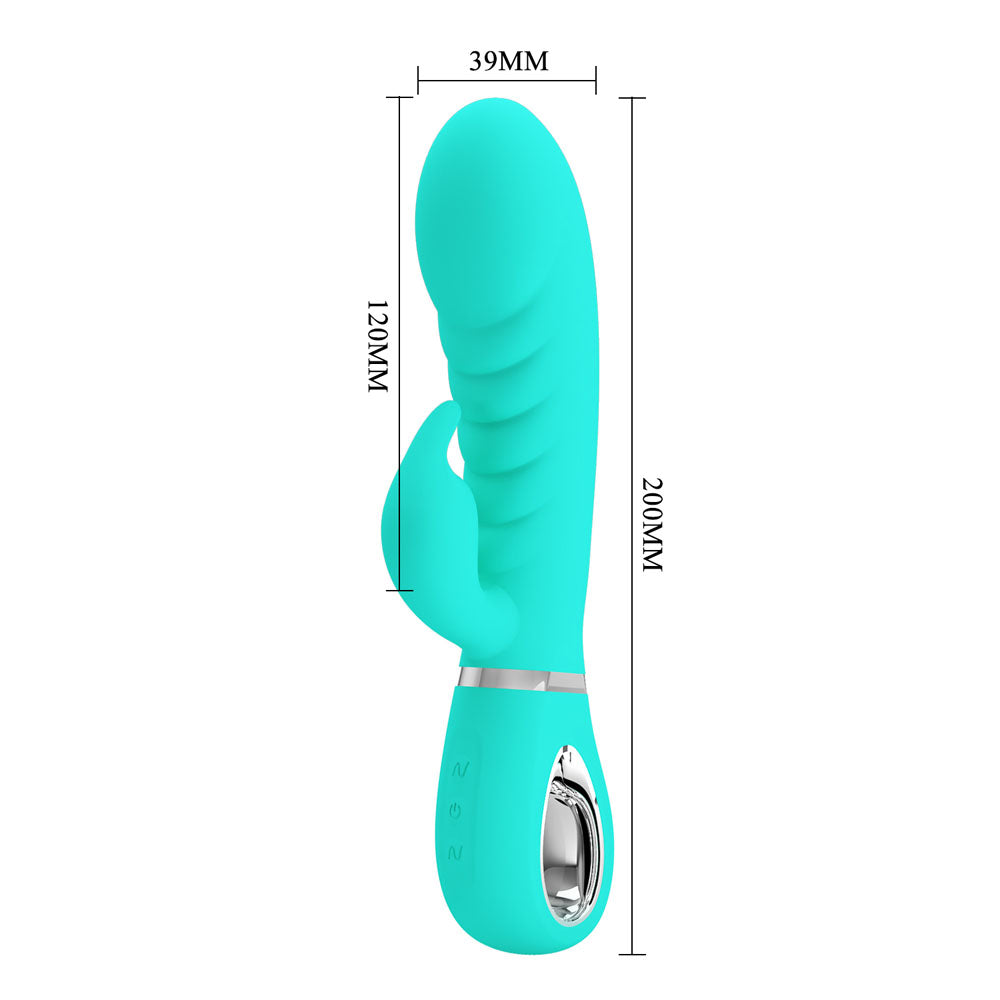 Party Up Edward Rabbit Vibe Teal 20 cm USB Rechargeable Rabbit Vibrator VIBRATORS-RABBIT