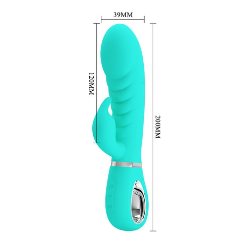 Party Up Edward Rabbit Vibe Teal 20 cm USB Rechargeable Rabbit Vibrator VIBRATORS-RABBIT