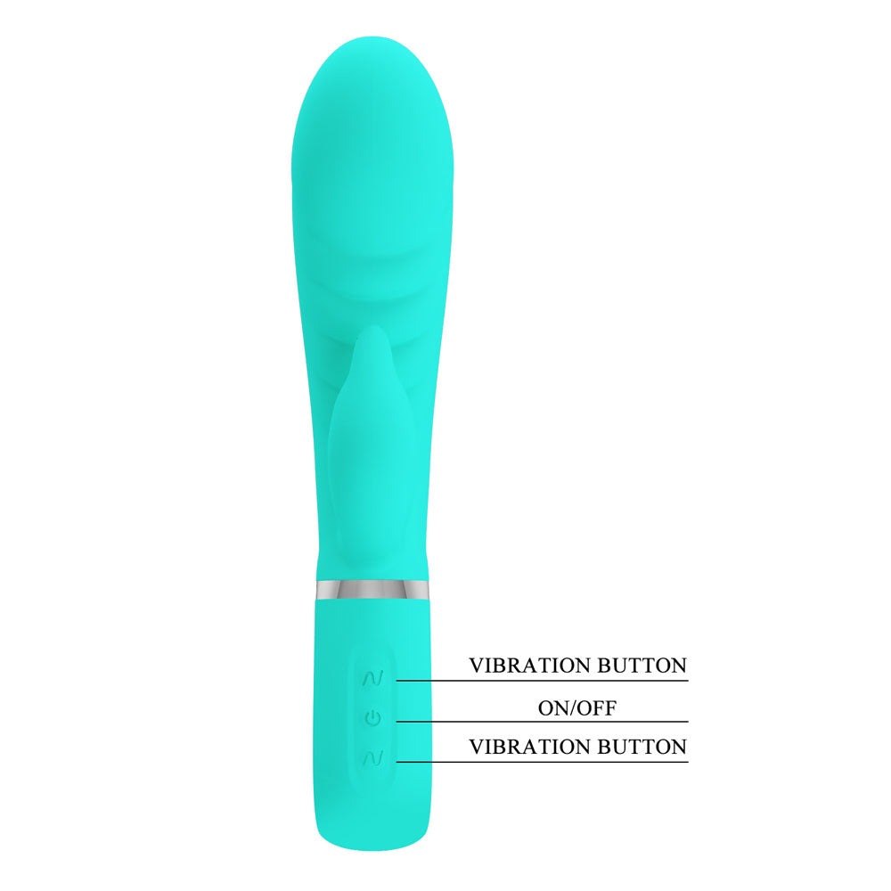 Party Up Edward Rabbit Vibe Teal 20 cm USB Rechargeable Rabbit Vibrator VIBRATORS-RABBIT