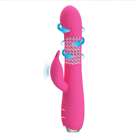 Party Up Eric Rotating Beads Vibrator 20.5 Centimeter USB Rechargeable Rabbit Vibrator with Rotating Bead Shaft VIBRATORS-RABBIT-MULTI