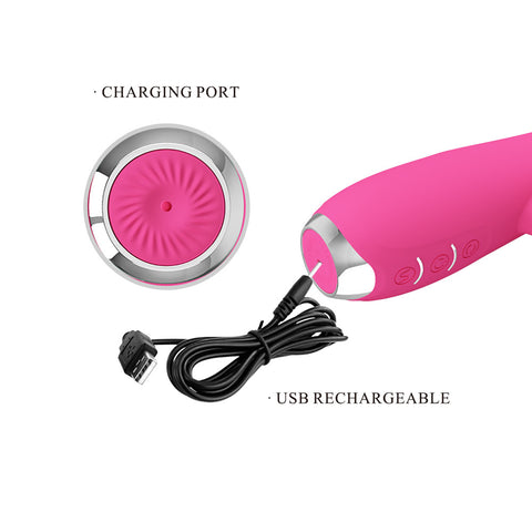 Party Up Eric Rotating Beads Vibrator 20.5 Centimeter USB Rechargeable Rabbit Vibrator with Rotating Bead Shaft VIBRATORS-RABBIT-MULTI