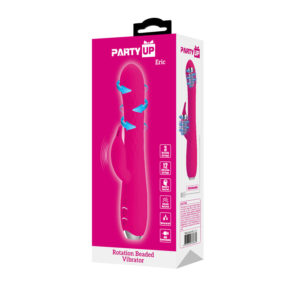 Party Up Eric Rotating Beads Vibrator 20.5 Centimeter Rabbit Vibrator with Rotating Bead Shaft > Vibrators > Ladies > Rabbit Multi