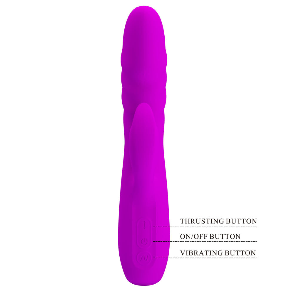 Party Up Bob Thrusting Vibe 25 cm USB Rechargeable Rabbit Vibrator VIBRATORS-RABBIT