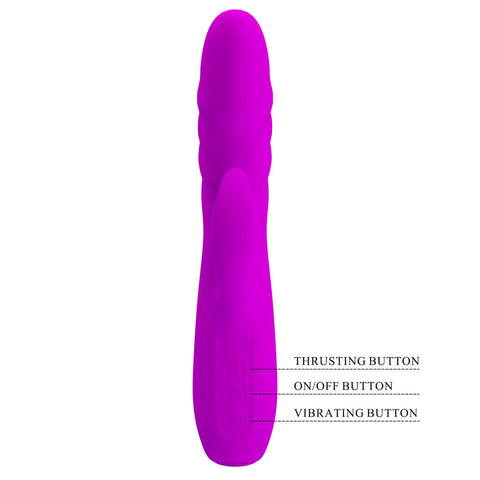 Party Up Bob Thrusting Vibe 25 cm USB Rechargeable Rabbit Vibrator VIBRATORS-RABBIT