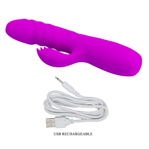 Party Up Bob Thrusting Vibe 25 cm USB Rechargeable Rabbit Vibrator VIBRATORS-RABBIT
